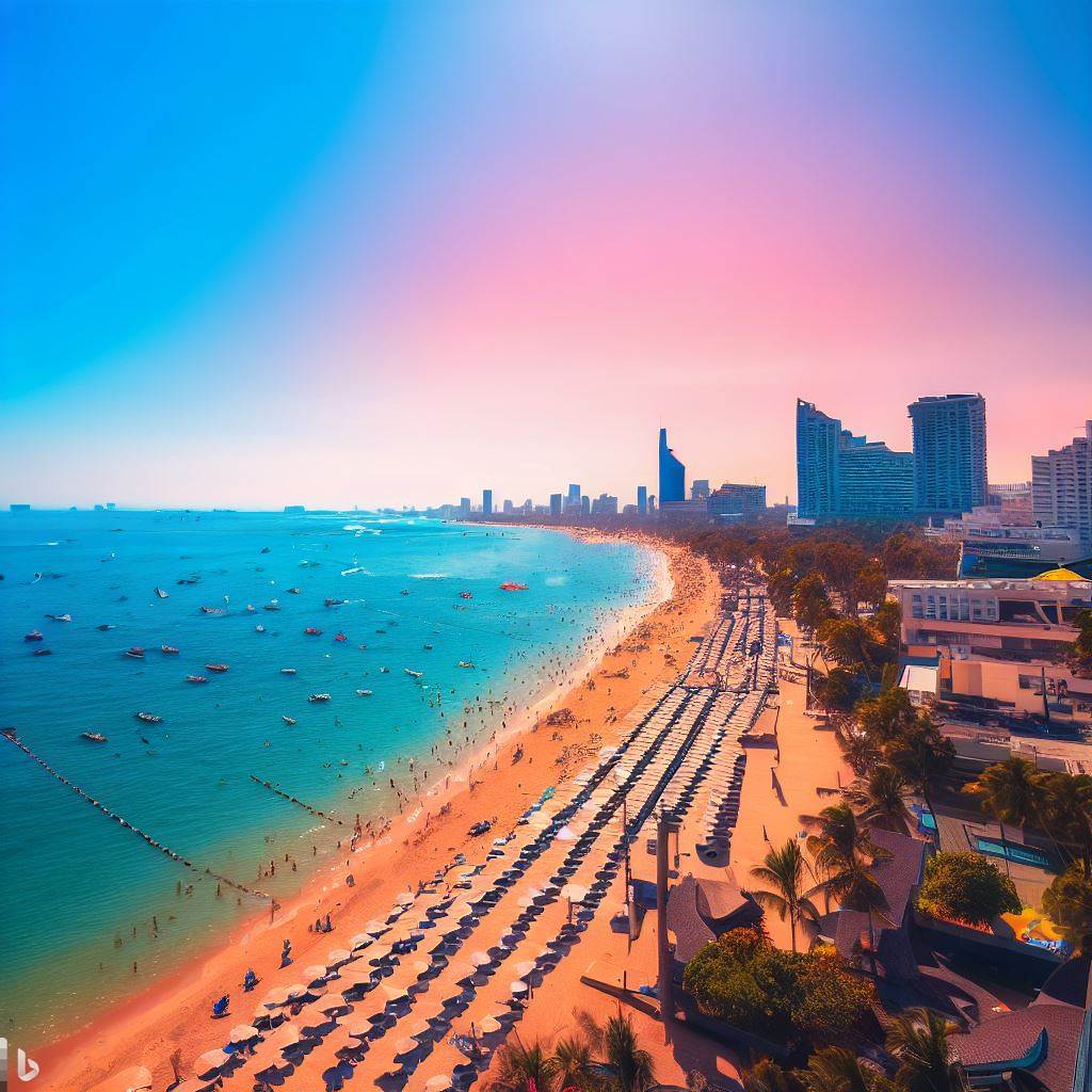 AI generated image showcasing beautiful weather in Pattaya during February. VTSIX and View Talay 6.