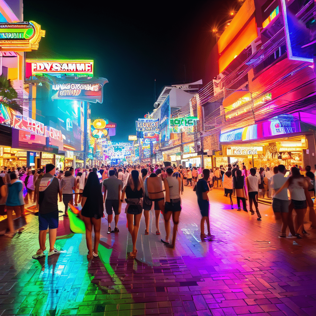 AI-generierte Walking Street in Pattaya, Thailand