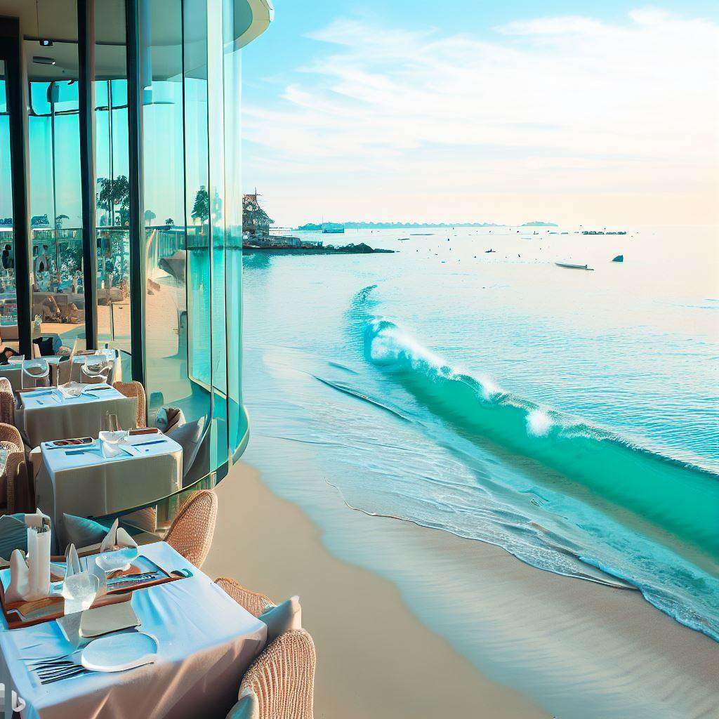 Beachfront Dining At Glass House Restaurant Pattaya's Enchanting Experience - Soft Sands, Azure Waves, And Ocean Views.