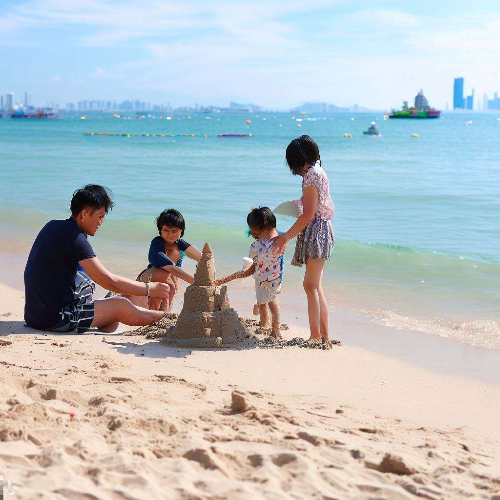 Best family-friendly beaches in Pattaya - Jomtien Beach and Wong Amat Beach.
