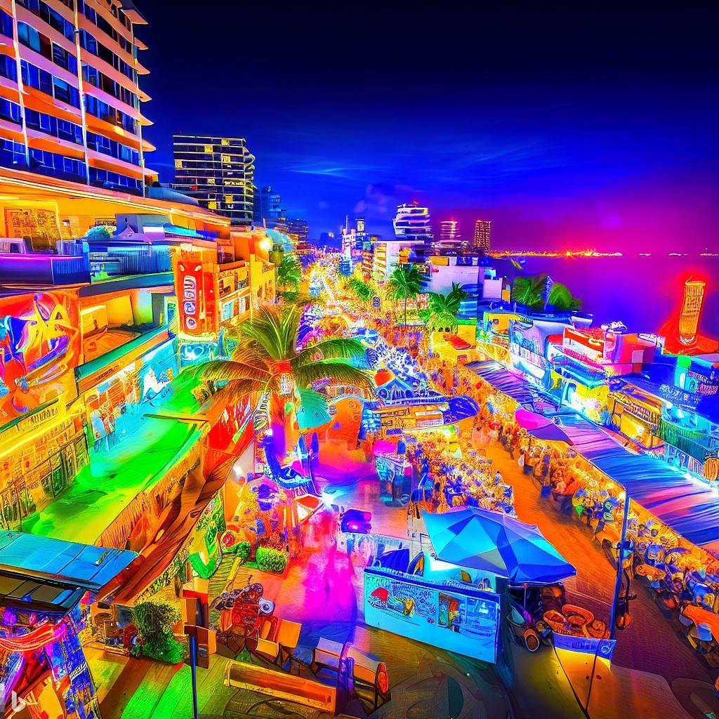 Vibrant nightlife in Jomtien, Pattaya - Lively bars, clubs, and beachfront lounges.