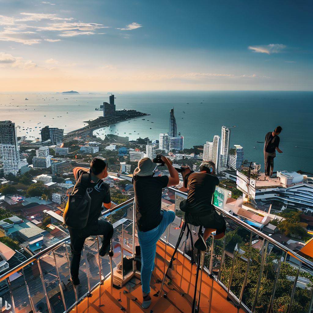 Best vantage points for photographing Pattaya cityscape - Pattaya Viewpoint, Pratumnak Hill, rooftop bars.